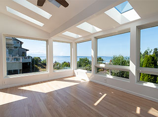 Sunroom with Puget Sound view.