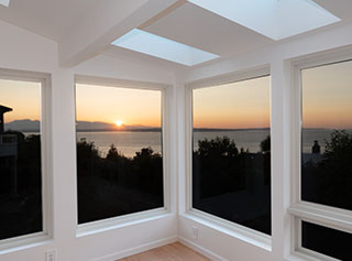 Sunroom with Puget Sound view.