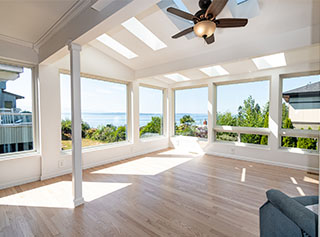 Sunroom with Puget Sound view.