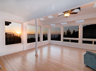 Sunroom with Puget Sound view.